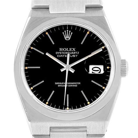 rolex black quartz watch|rolex quartz watch vintage.